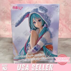 Hatsune Miku Noodle Stopper Figure Bunny Ear Pajamas Blue Ver figure
